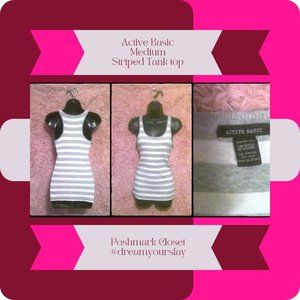 Active Basic Striped Tank Top